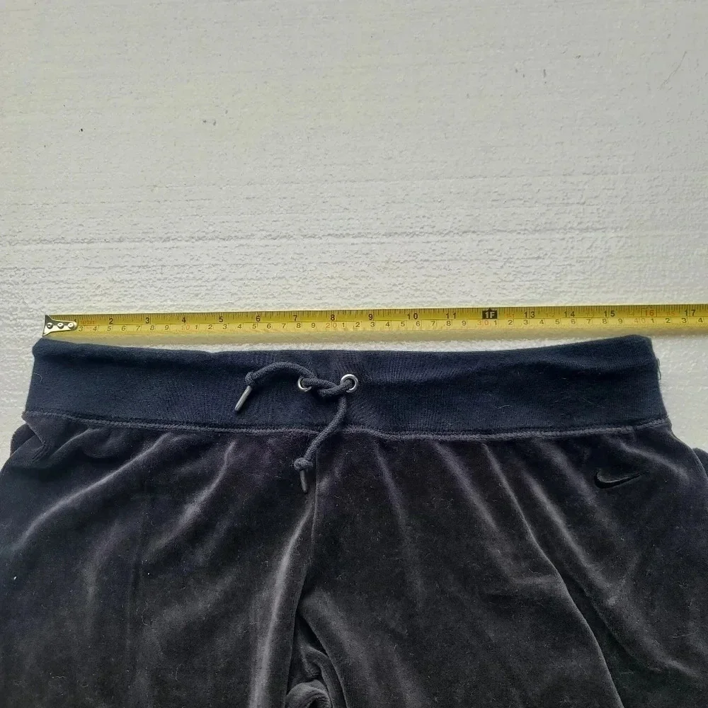 Nike The Athletic Dept Black Velvet Stretch Tack Pants Drawstring sz Medium M